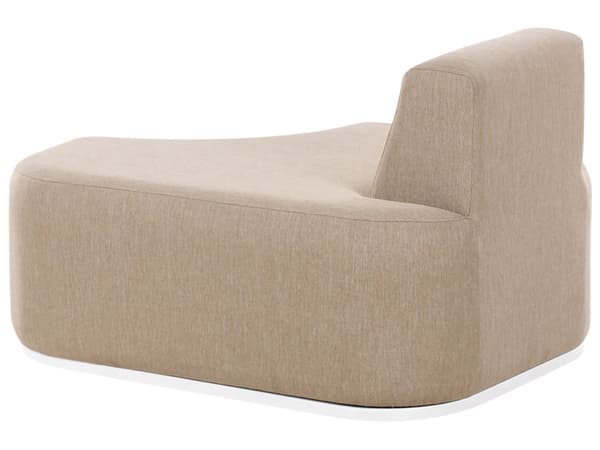 4-seters hagesofasett Beige Stoff Fotskammel UV-bestandig Hurtigtørkende skum Moderne stil Hagemøbler Sittegruppe