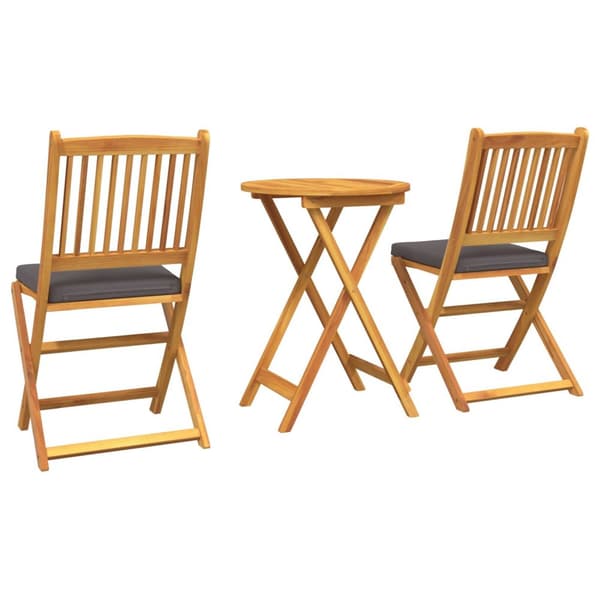 vidaXL 3-Delt Hage Bistro Set - Solid Akasietre