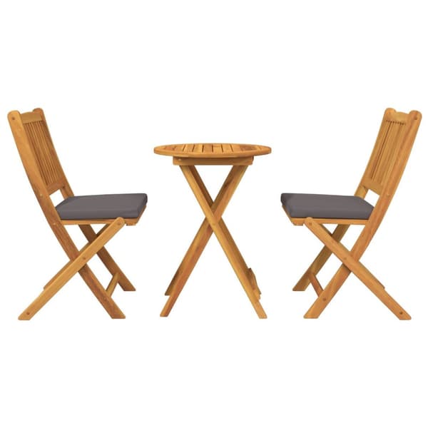 vidaXL 3-Delt Hage Bistro Set - Solid Akasietre