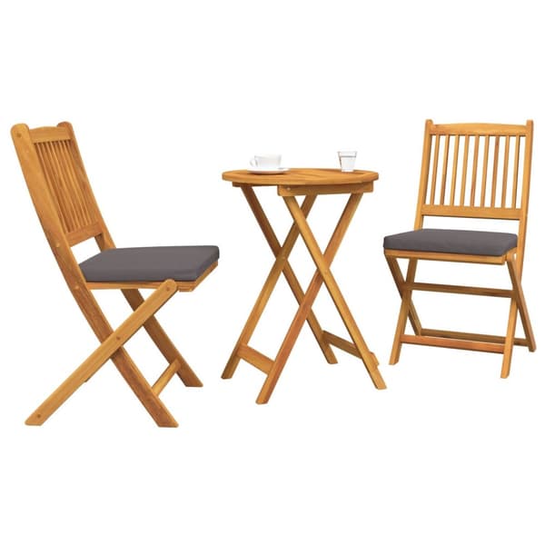vidaXL 3-Delt Hage Bistro Set - Solid Akasietre