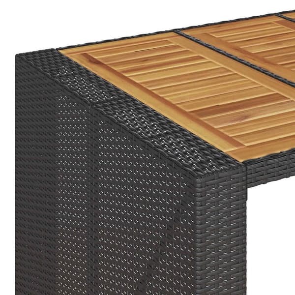 vidaXL Hagebarsett uten puter 5 deler svart polyrotting akasie