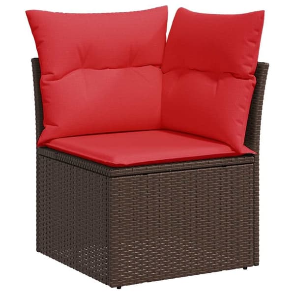 vidaXL Hagesofaer med puter 5 deler brun polyrotting akasie