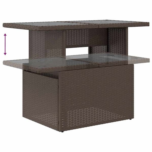 vidaXL Hagesofaer med puter 5 deler brun polyrotting akasie
