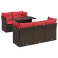 Miniatyrbilde 3 av 11: vidaXL Hagesofaer med puter 6 deler brun polyrotting akasie