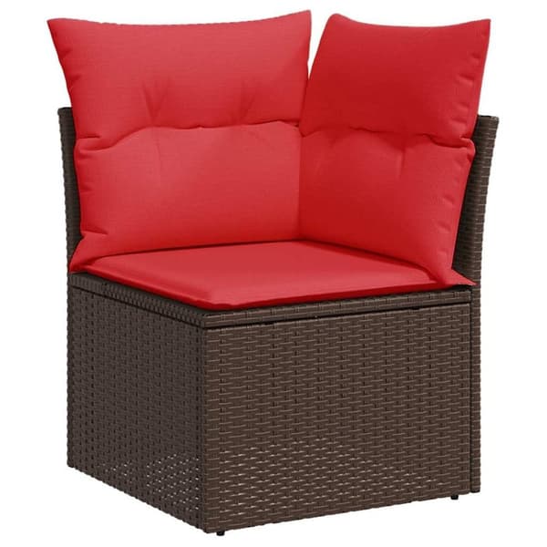 vidaXL Hagesofaer med puter 6 deler brun polyrotting akasie