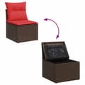 Miniatyrbilde 7 av 11: vidaXL Hagesofaer med puter 6 deler brun polyrotting akasie