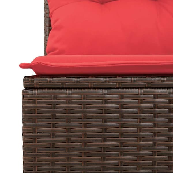 vidaXL Hagesofaer med puter 6 deler brun polyrotting akasie