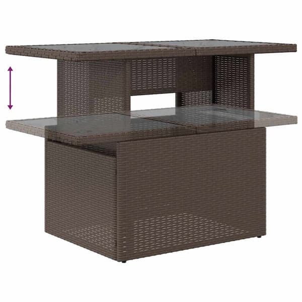 vidaXL Hagesofaer med puter 8 deler brun polyrotting akasie