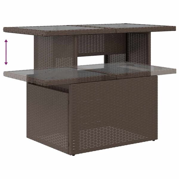 vidaXL Hagesofaer med puter 9 deler brun polyrotting akasie