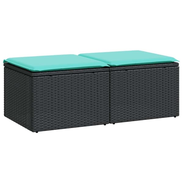 vidaXL Hagesofaer med puter 2 deler svart polyrotting akasie