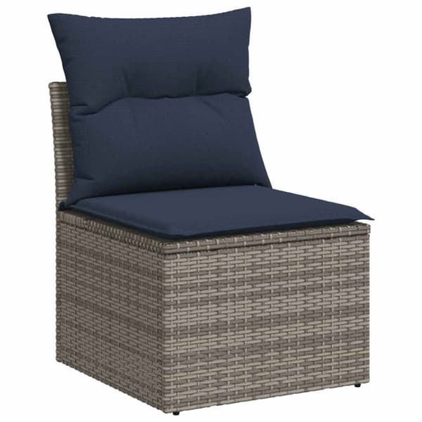 vidaXL sofasæt 5 dele med hynder polyrattan akacietræ grå