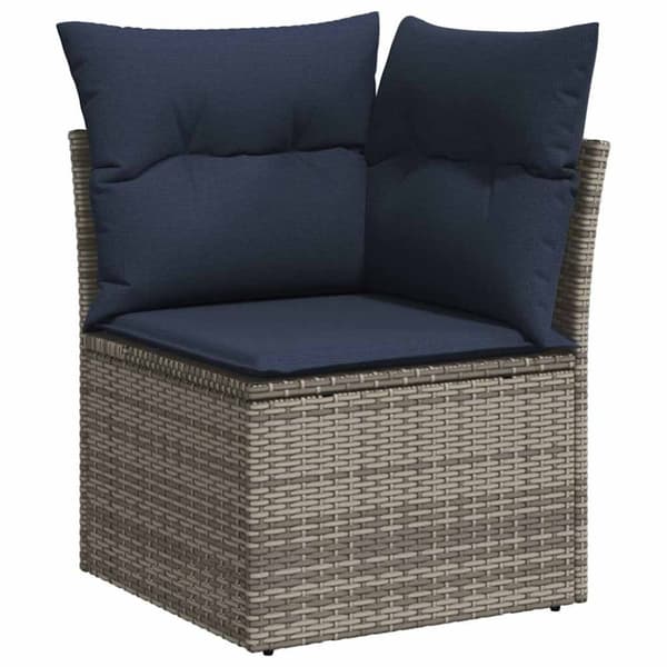 vidaXL sofasæt 5 dele med hynder polyrattan akacietræ grå