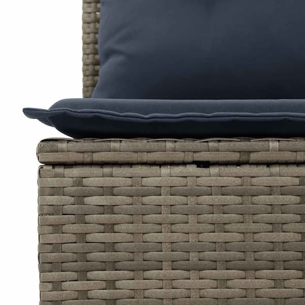vidaXL sofasæt 5 dele med hynder polyrattan akacietræ grå