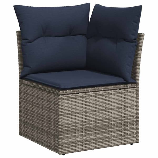 vidaXL sofasæt til haven 9 dele med hynder polyrattan akacietræ grå