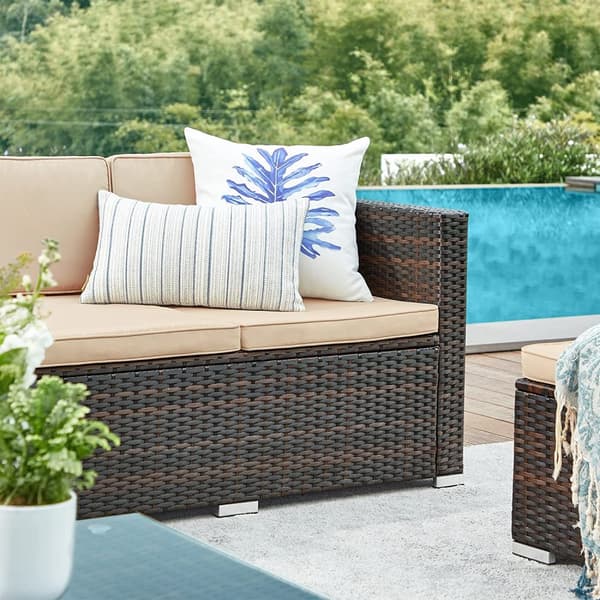 Puutarhakalusteet, SONGMICS, 5-osainen, 173x60x66 cm, ruskea-beige.