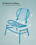 Pikkukuva 6 / 6: Parvekekalusteet setti, SONGMICS, 3 osaa, Merensininen.