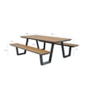 Miniatyrbillede 5 af 7: AXI Nori Picknickbord med 2 Bänkar i Antracit &amp; Teak-look for 6 Personer | Picknickbord / Picknickbord av Aluminium &amp; Polywood | 200x190 cm