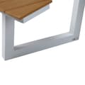 Miniatyrbillede 5 af 7: AXI Taco Runda Picknickbord med 2 Bänkar i Vit &amp; Teak-look for 6 Personer | Picknickbord / Runda Picknickbord av Aluminium &amp; Polywood | Set