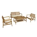 Miniatyrbild 5 av 7: AXI June Loungeset 4-delat med bänk, bord och 2 breda fåtöljer | Trädgårdsmöbler 100% teakträ | Trädgårdsmöbler / Loungeset för 5 personer