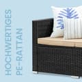 Miniatyrbillede 3 af 5: Havemøbler Set-pe rattan balkon sæt med puder og glasbord-3-delt-sort