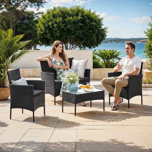 BALONSET - Garden Furniture Set från PE Polyrotan, Compact and Stylish
