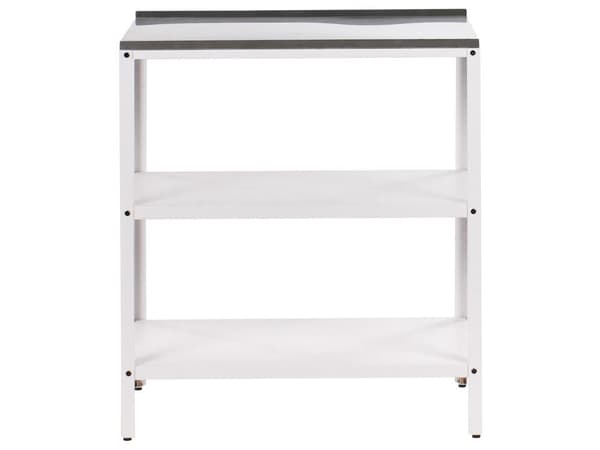 Utekjøkkenøy Hvit Rustfritt stål 80 x 50 x 92 cm 2 hyller med topp Hagekjøkken Spiseplass