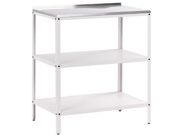 Utekjøkkenøy Hvit Rustfritt stål 80 x 50 x 92 cm 2 hyller med topp Hagekjøkken Spiseplass