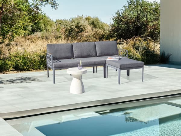 4-seters Hagesofasett Mørkegrå Syntetisk Ramme Utendørs Lenestoler 2-seters Sofa med Puter Moderne Stil