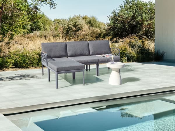 Have 4-personers sæt sort hynder syntetisk ramme 2-personers sofa patio lænestole moderne stil