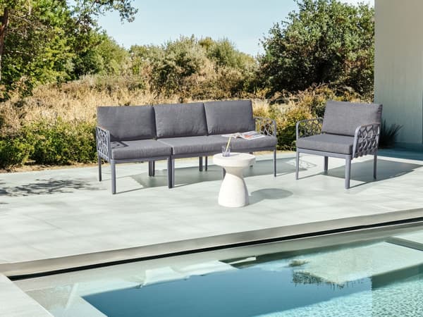 Have 4-personers sæt sort hynder syntetisk ramme 2-personers sofa patio lænestole moderne stil