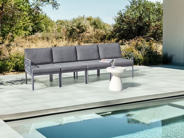 Have 4-personers sæt sort hynder syntetisk ramme 2-personers sofa patio lænestole moderne stil