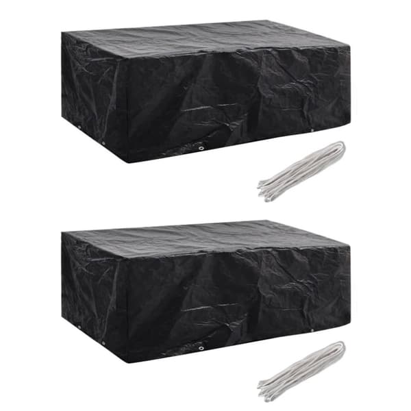 Överdrag för trädgårdsmöbler 2 st 8 öljetter 200x160x70 cm