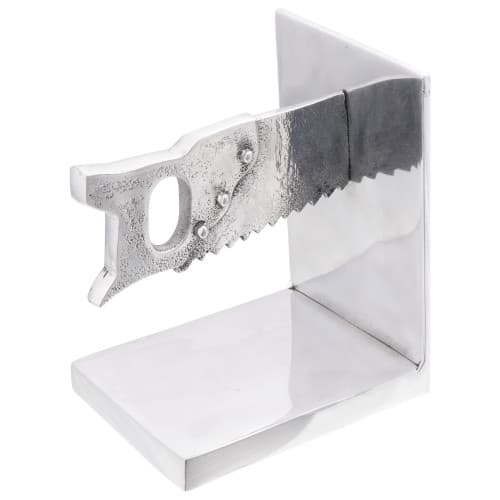 Bokstöd 2 pcs Silver 11x14x17,5 cm Aluminium Såg