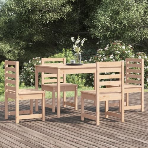 Matgrupp för trädgården 5 delar massiv furu