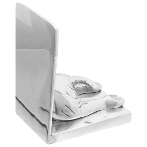 Bokstöd 2 stycken Silver 12x15x18 cm Aluminium Hund
