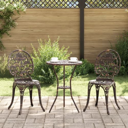 3 Delars Trädgårds-Bistro Set Brons Gjutjärn