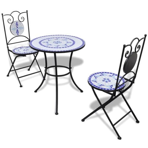 Caféset 3 delar keramik blå och vit