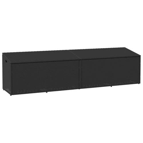 Förvaringslåda för trädgård svart 220x50x58 cm konstrotting