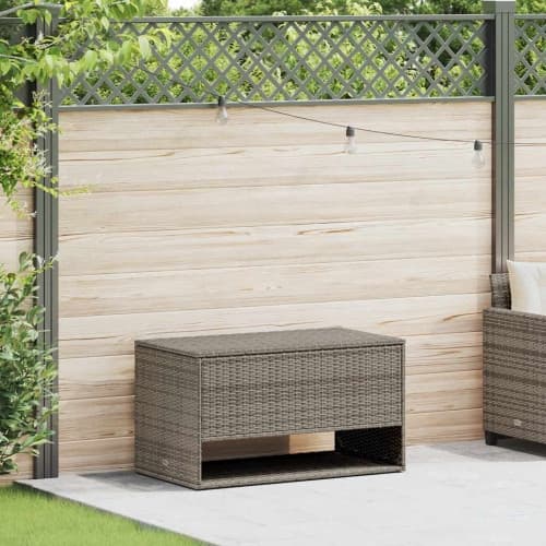 Kuddlåda för utomhusbruk grå 100x55x55,5 cm konstrotting