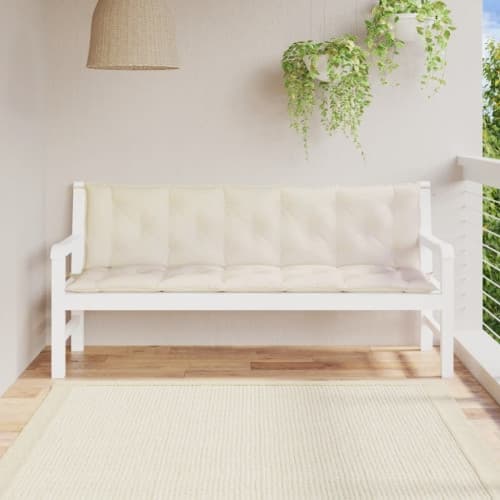 Bänkdyna för trädgården gräddvit 180x(50+50)x7 cm oxfordtyg