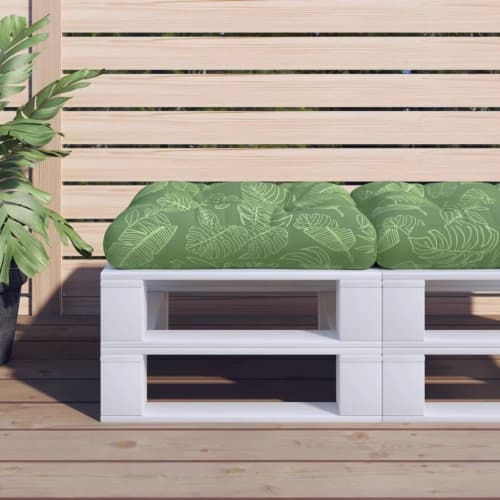 Dyna för pallsoffa bladmönster 60x61,5x10 cm Oxford-tyg