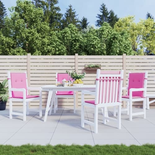 Stolsdynor för stolar med låg rygg 4 st rosa tyg