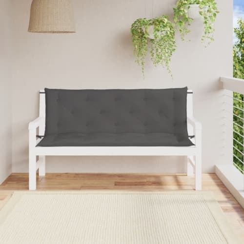 Bänkdyna för trädgården antracit 150x(50+50)x7 cm oxfordtyg