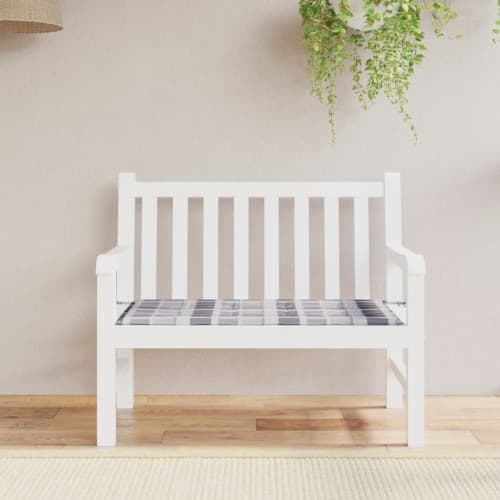 Bänkdyna för trädgården grårutig 120x50x4 cm tyg