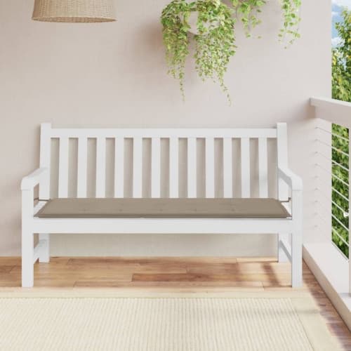 Bänkdyna för trädgården taupe 150x50x4 cm oxfordtyg