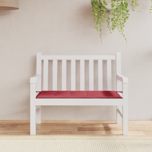 Bänkdyna för trädgården vinröd 100x50x4 cm oxfordtyg
