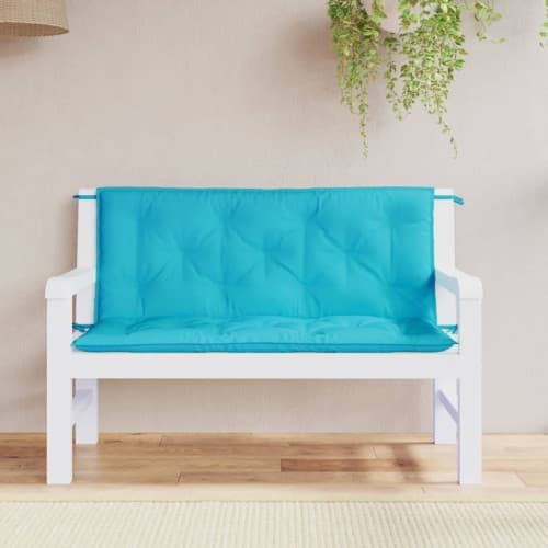 Bänkdynor 2 st turkos 120x50x7 cm tyg