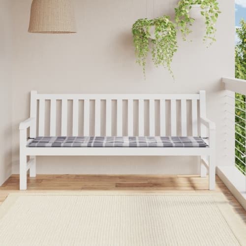 Bänkdyna för trädgården grårutig 180x50x4 cm tyg