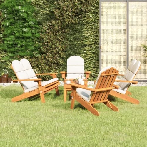 Loungegrupp för trädgården 5 delar massivt akaciaträ