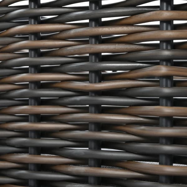 Havemøbelsæt med 5 dele (sofa + 2 lænestole + sofabord) - Udendørs - Vævet polyrattan - Galvaniseret stål - Grå